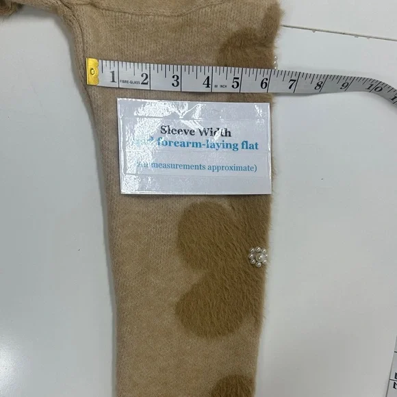 Nanette Lepore Eyelash Retro Pearl Cream Floral Crew Neck Sweater Small - Picture 5 of 8